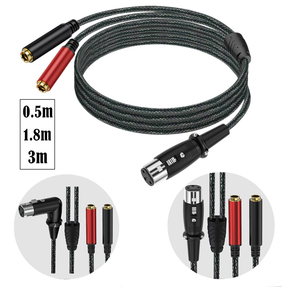 Earphone Splitter Jack - Кабель-разветвитель аудиосигнала 3-контактный XLR (гнездо) на