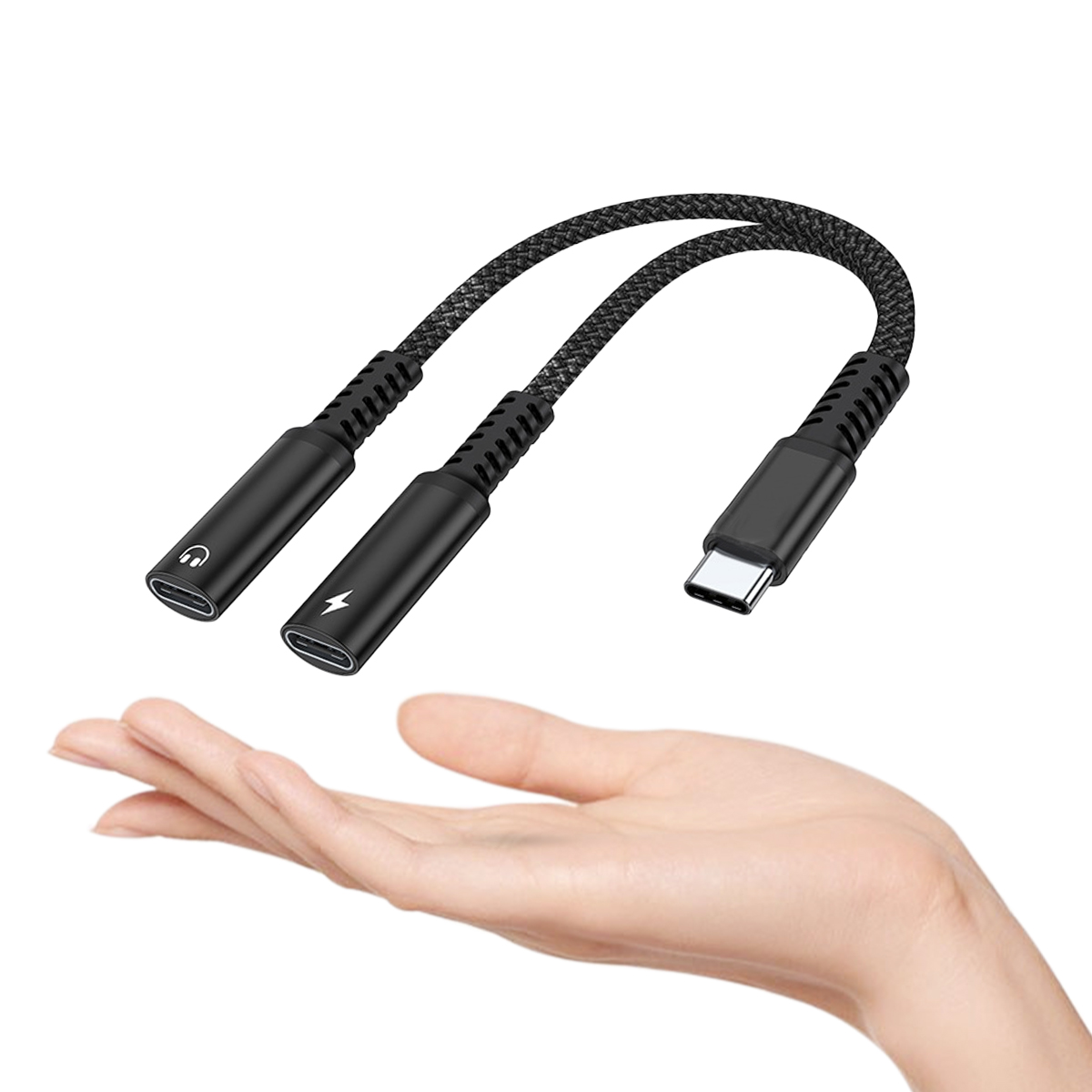 Earphone Splitter Jack - Адаптер-разветвитель USB-C 2-в-1 с двумя разъемами