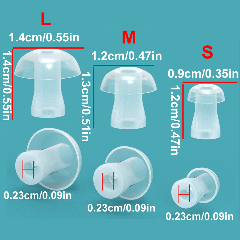 Silicone Ear Tip Replacement - 100 шт. силиконовых амбушюр для слуховых