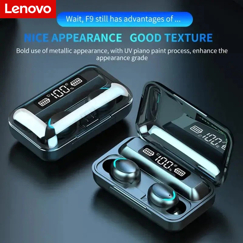 Earbuds Charging Case - Беспроводные Bluetooth-наушники Lenovo F9 — с