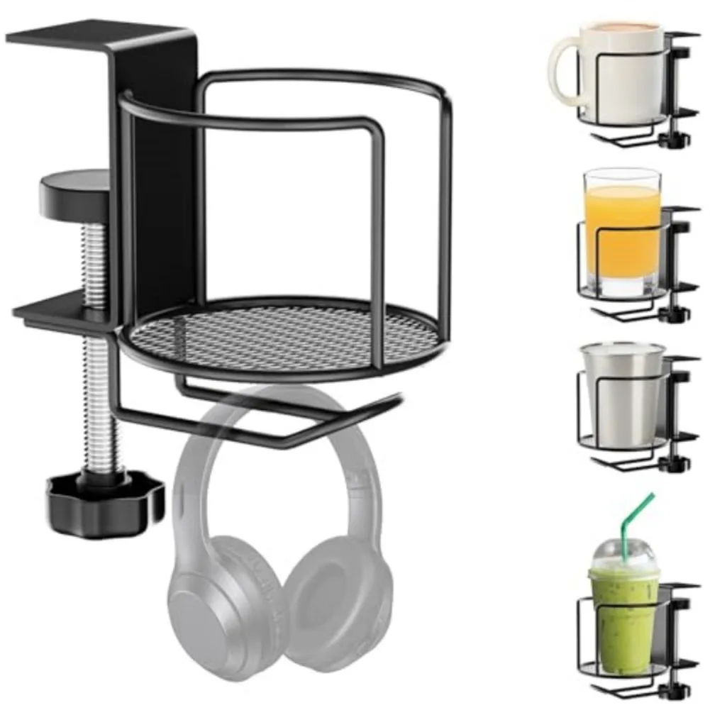 Headphone Stand Desk - Регулируемый держатель для стаканов 2-в-1, предотвращающий