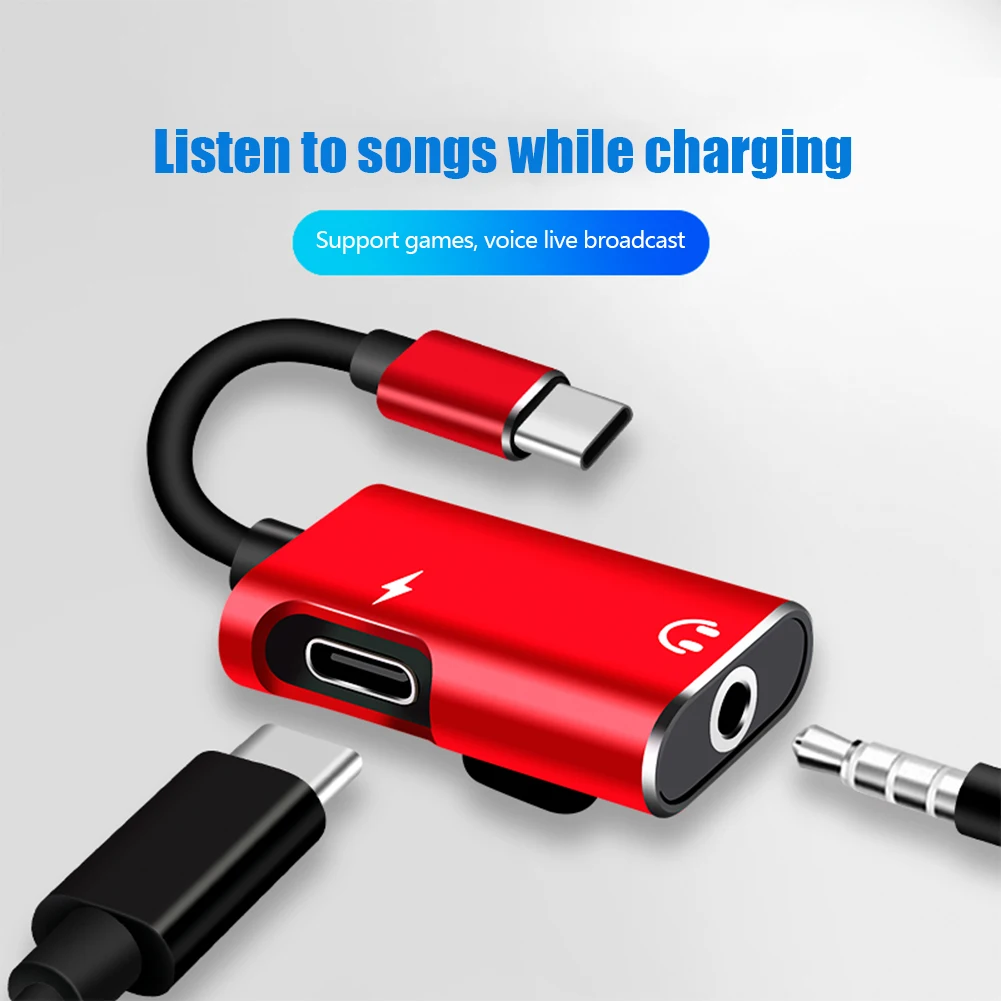 Earphone Splitter Jack - Адаптер-разветвитель 2-в-1 USB-C на 3,5 мм