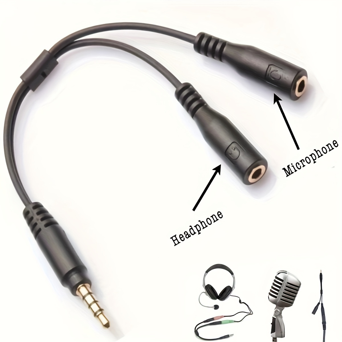 Audio Splitter Y - 3,5 мм стерео аудио 1 штекер