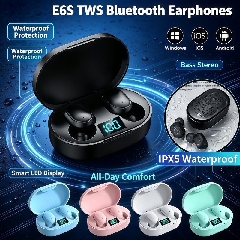 Bluetooth Headset On Ear - Беспроводные Bluetooth-наушники TWS E6S 2026 года: