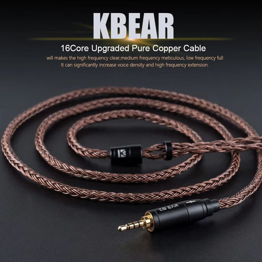 In Ear Monitor Iem - KBEAR 16-жильный 2-контактный кабель для наушников