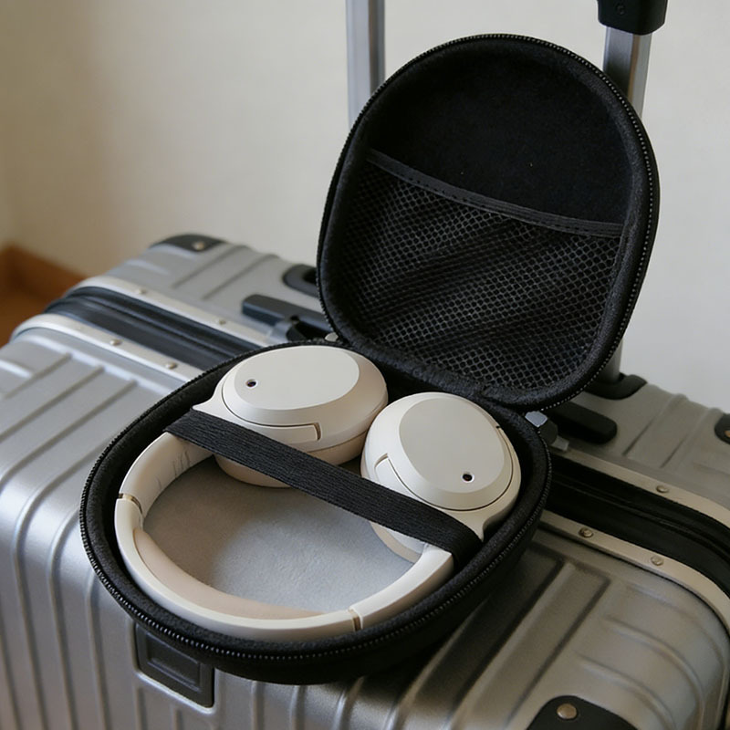 Headphone Case Hard - Многофункциональный черный жесткий кейс из EVA,