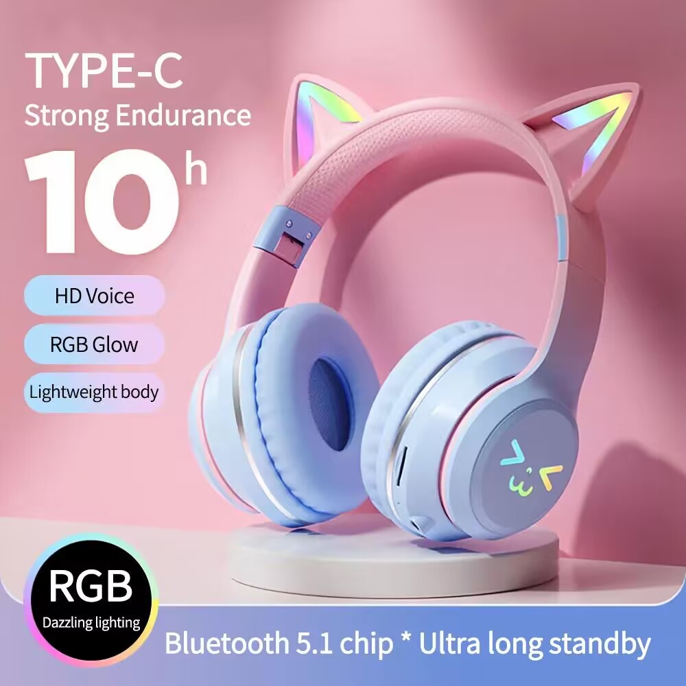 Gaming Headset Rgb - Светящиеся наушники RGB, беспроводные наушники-вкладыши 5,3,