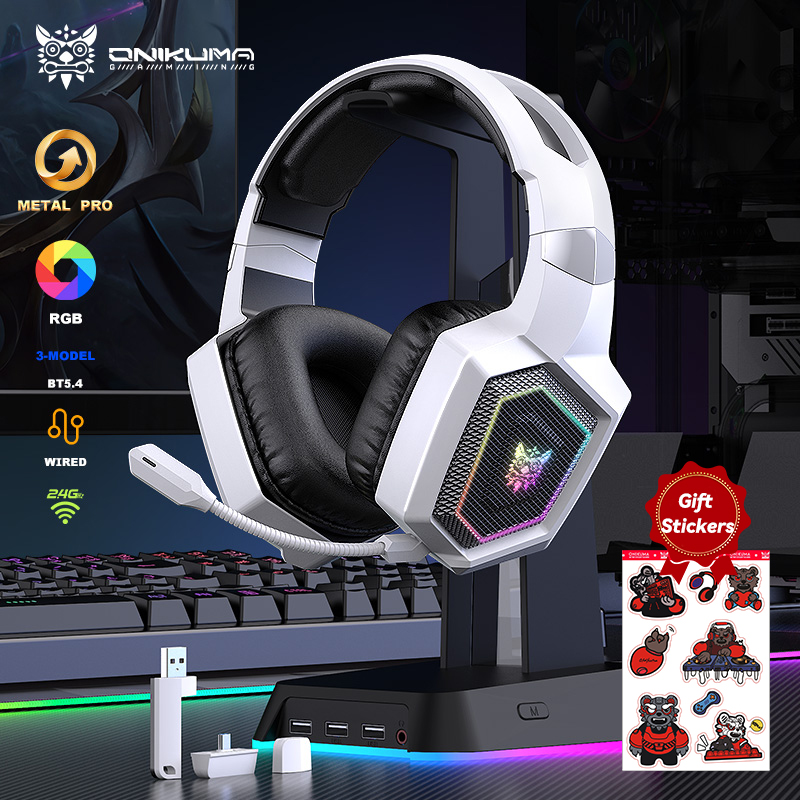 Gaming Headset Rgb - ONIKUMA 2,4 ГГц Беспроводная игровая гарнитура