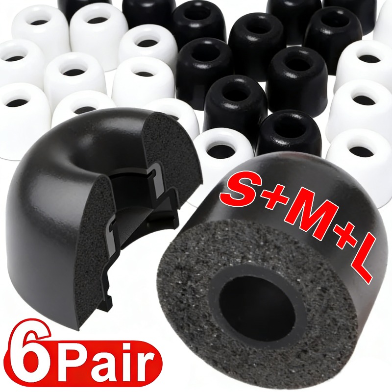 Earphone Foam Tip - 6-3 пары мягких амбушюр из пены