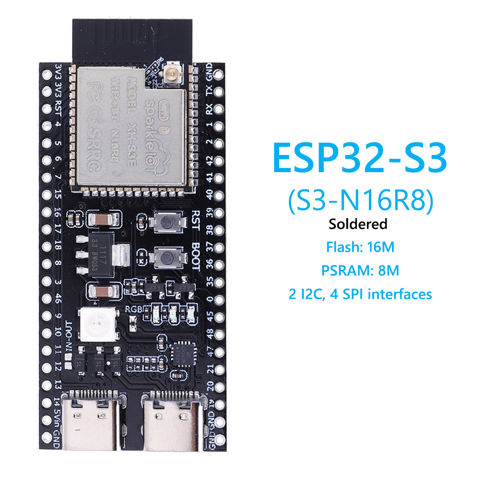 ESP32 S3 N16R8 N8R2 Двойная ма – обзор и цена Usb C Earphone