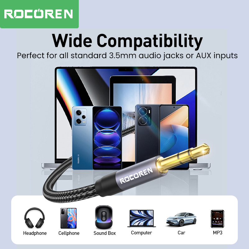 Аудиокабель Rocoren со штекеро – обзор и цена Cable Extension 3.5