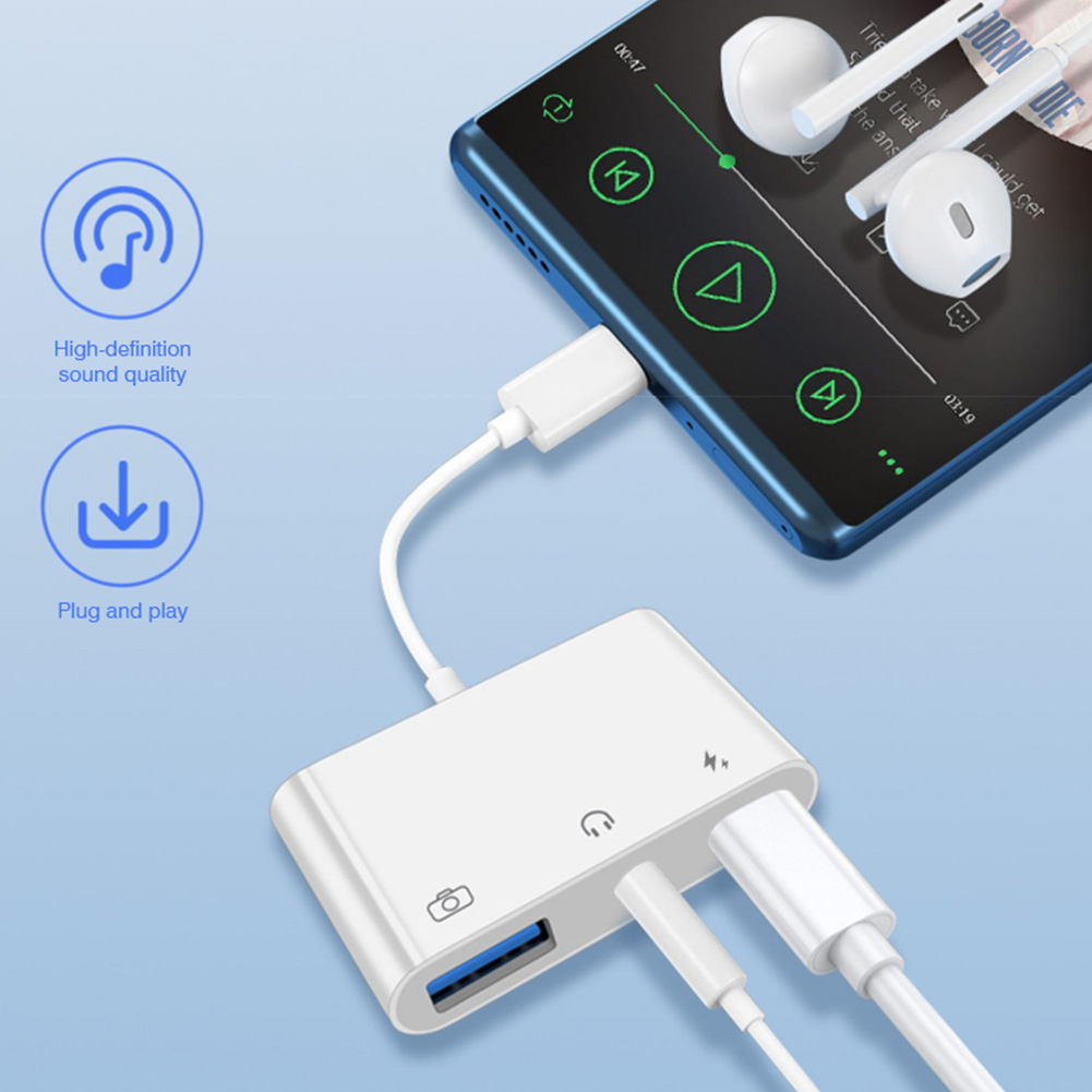 Аудиоадаптер 3-в-1 Type-C на 3 – обзор и цена Earphone Splitter Jack