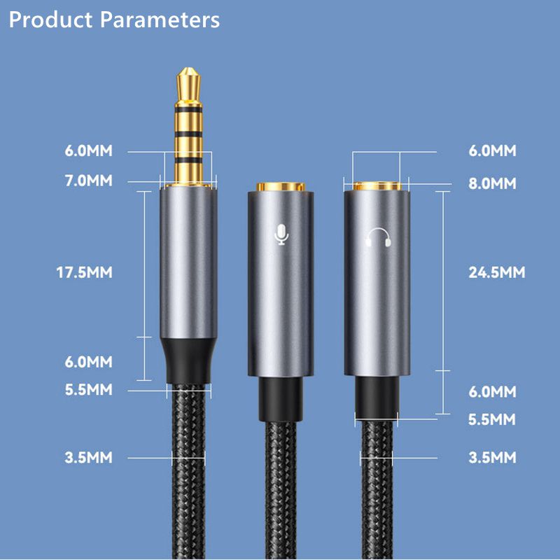 3,5 мм разъем Aux аудиокабель  – обзор и цена Earphone Splitter Jack