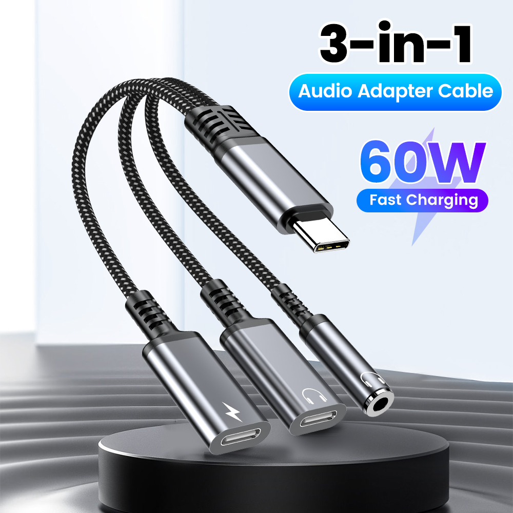 Аудиокабель-адаптер типа C 3 в – обзор и цена Earphone Splitter Jack